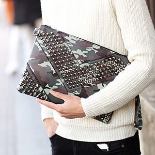 BagBuzz Camouflage Studded Clutch
