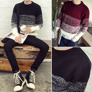 Chuoku Color-Block Round-Neck Sweater