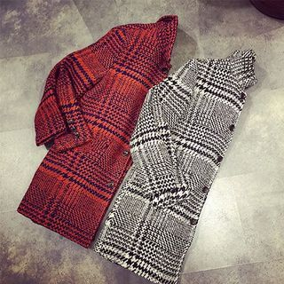 JUN.LEE Plaid Woolen Coat