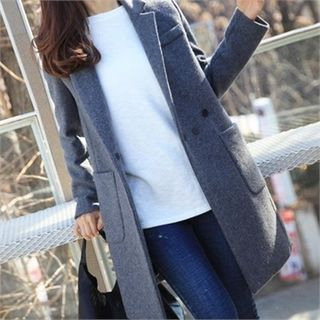 smusal Double-Breasted Wool Blend Coat