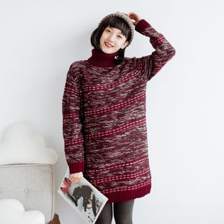 Forest Girl Melange Turtleneck Sweater