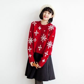 Forest Girl Snowflake Sweater