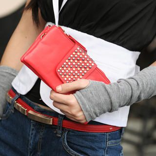 Studded Clutch Red - One Size