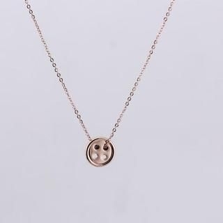 Love Generation Button Necklace Rose Gold - One Size