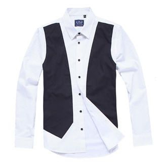 Paneled Dotted Shirt