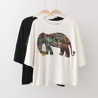 Ainvyi Elephant Print T-Shirt