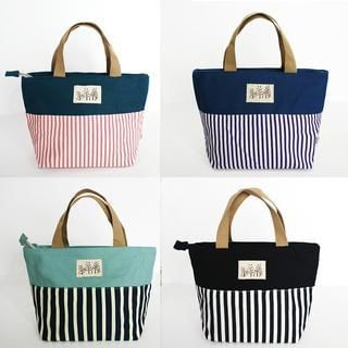 Ms Bean Pinstriped Panel Lunch Bag