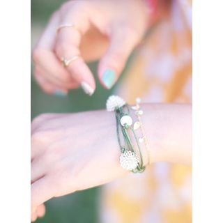 kitsch island Dandelion Pendant Layered Bracelet