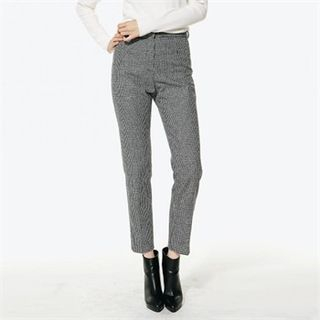 MAGJAY Houndstooth Wool Blend Tapered Dress Pants