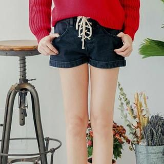 Tokyo Fashion Lace-Up Denim Shorts