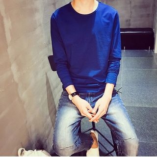 JUN.LEE Plain Long-Sleeve T-shirt