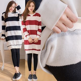 the ebbm Brushed-Fleece Striped Pullover Dress