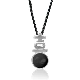 ZN Concept Black Agate Pendant with Silk Cord