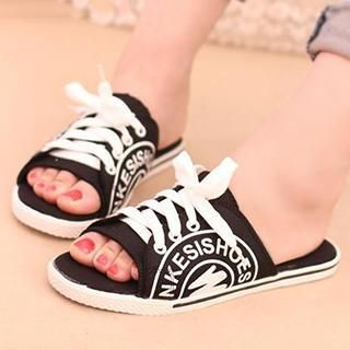 IYATO Lace-Up Canvas Sandals