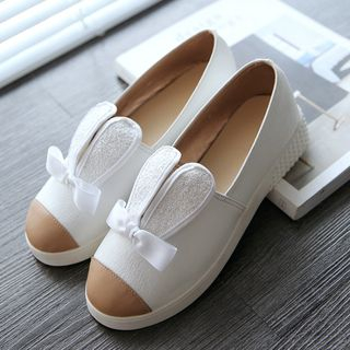 JY Shoes Rabbit Ear Bow Slip Ons