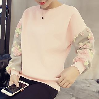 Sienne Floral-Sleeve Pullover