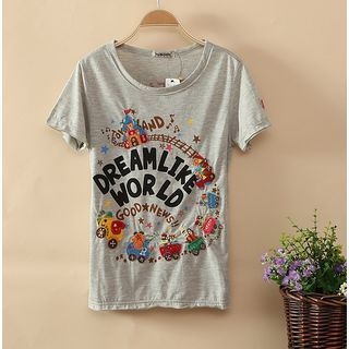 Cute Colors Short-Sleeve Embroidered T-Shirt