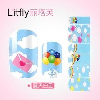 Litfly Nail Sticker (D1015) 1 pc (14 stickers)