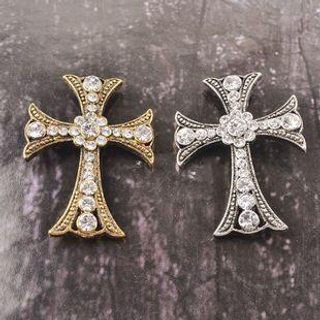 Trend Cool Rhinestone Cross Brooch