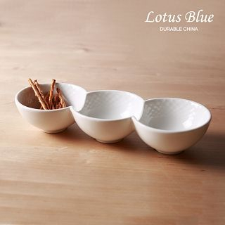 Lotus Blue Triple-Partition Saucer