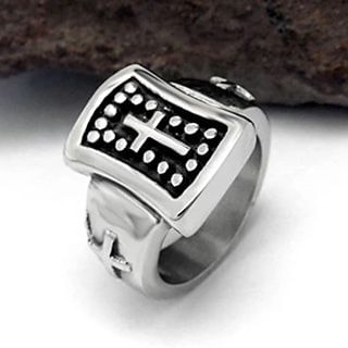 Andante Cross Titanium Steel Ring