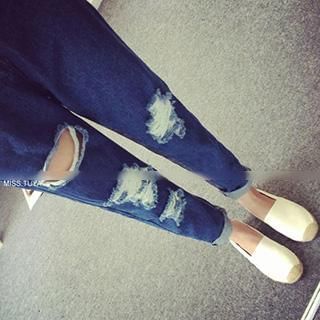 Eva Fashion Distressed Slim-Fit Jeans