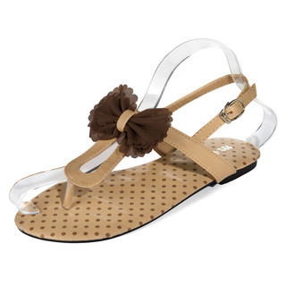 yeswalker Tulle Bow-Accent T-Strap Sandals