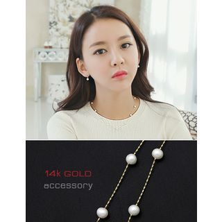 soo n soo Faux-Pearl Gold-Chain Necklace