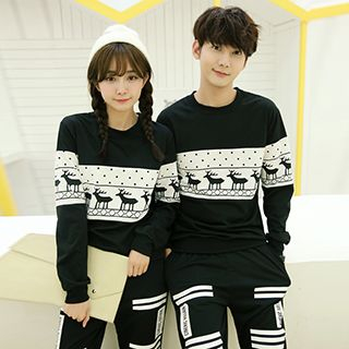 Lovebirds Printed Couple Pullover