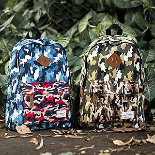Mr.ace Homme Printed Canvas Backpack