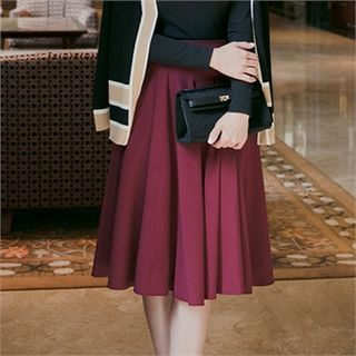 O.JANE High-Waist Pleated A-Line Skirt