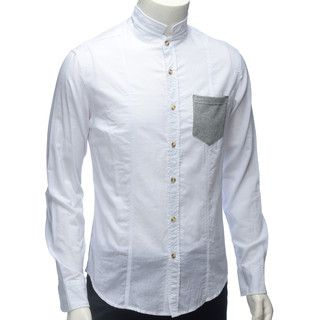 YesStyle M Contrast Pocket Button-Front Shirt
