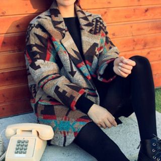 Eva Fashion Patterned Coat