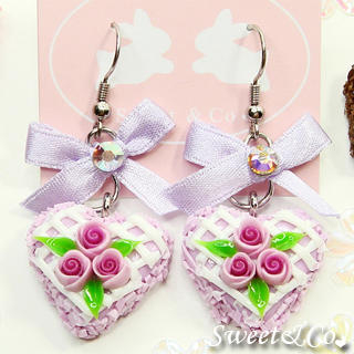 Sweet & Co. Mini Purple Rose Cake Earrings
