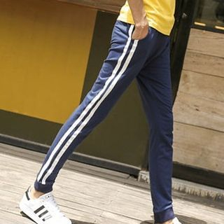 Chic Maison Striped-Trim Slim-Fit Sweatpants