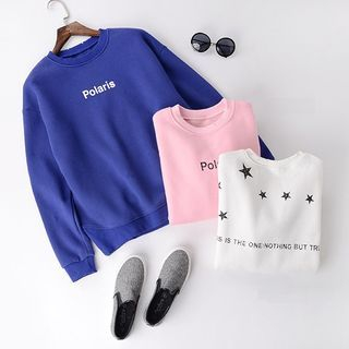 X:Y Letter Printed Fleece-Lined Pullover