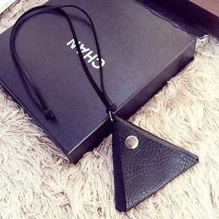 EPOQ Faux Leather Triangle Necklace