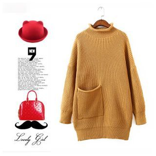 Ainvyi Pocketed Stand Collar Sweater
