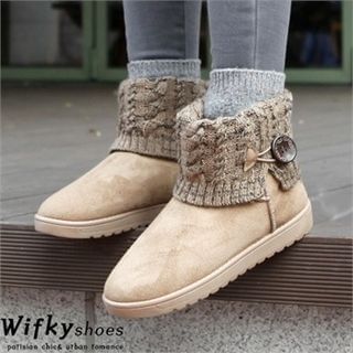Wifky Knit-Trim Snow Boots