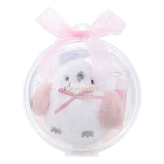Shobido - Long Tailed Tit Lip Balm With Pink Plush Keychain 1 Set