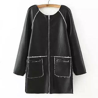 Chicsense Faux-Leather Convertible Coat