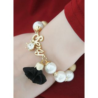 kitsch island Faux-Pearl Charm Bracelet