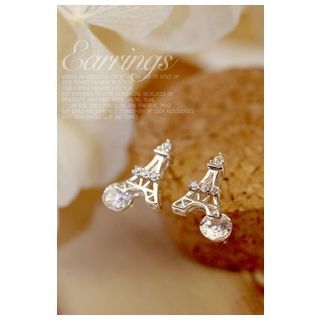 Kulala CZ Eiffel Tower Stud Earrings