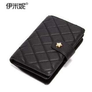 Emini House Genuine Leather Quilted Wallet