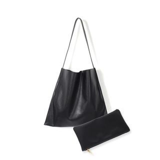 BBORAM Faux-Leather Shopper Bag with Pouch