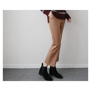 demavie Flat-Front Boots-Cut Dress Pants