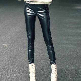Faux-Leather Skinny Pants