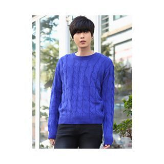 PLAYS Crew-Neck Cable-Knit Sweater