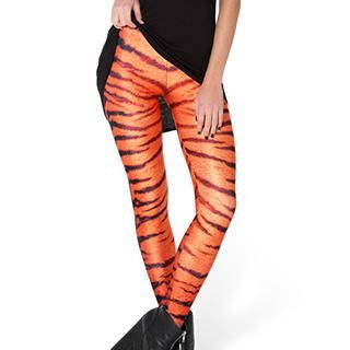 Omifa Tiger-Print Leggings  Orange - One Size