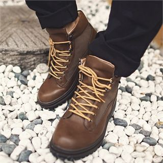 MITOSHOP Faux-Leather Ankle Boots